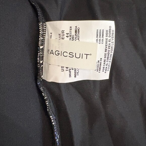 Magicsuit by Miraclesuit Louise Blueprint Swimsuit 1-PC Black & Blue Size 14 NEW - Picture 9 of 10